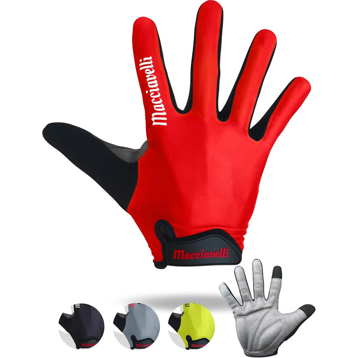 Велосипедні рукавички MACCIAVEI для чоловіків та жінок - MTB рукавички - унісекс, сенсорні, червоні, XL