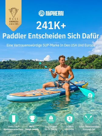 Надувне SUP Board Bluewood Surge 320см з аксесуарами та сидінням. SUP для 2 осіб, 200кг, StabilTrac-Fin