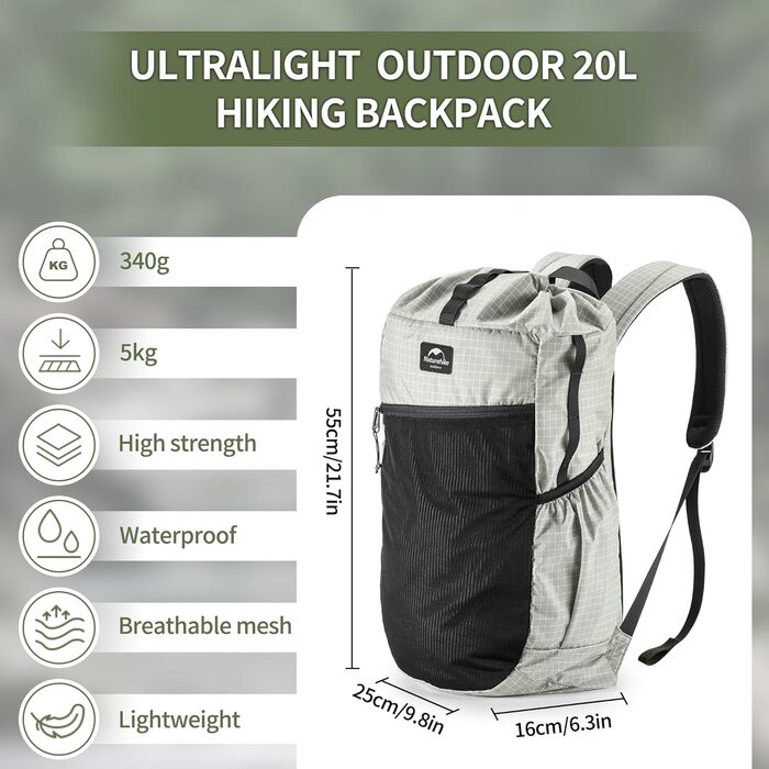Туристичний рюкзак Naturehike Rock 60/40/20+5 л з внутрішнім каркасом для кемпінгу, подорожей, хайкінгу, білий