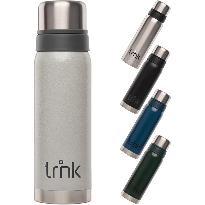 Термос trnk Outdoor polar 2, 750 мл, нержавіюча сталь, BPA-free, з 2 чашками, тримає тепло 24 год, для напоїв, сірий
