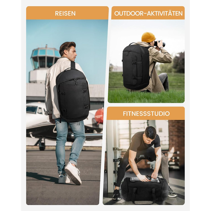 Спортивна сумка LOVEVOOK для чоловіків з відділенням для взуття, 65L, 52x45x28 см, Duffel Bag, для подорожей та спортзалу