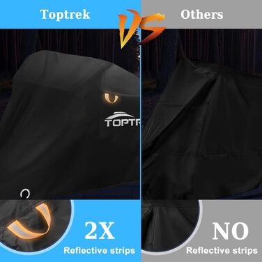 Водонепроникна мотоциклетна накидка Toptrek XXXL 210D Oxford, чорна (265 x 105 x 133 см)