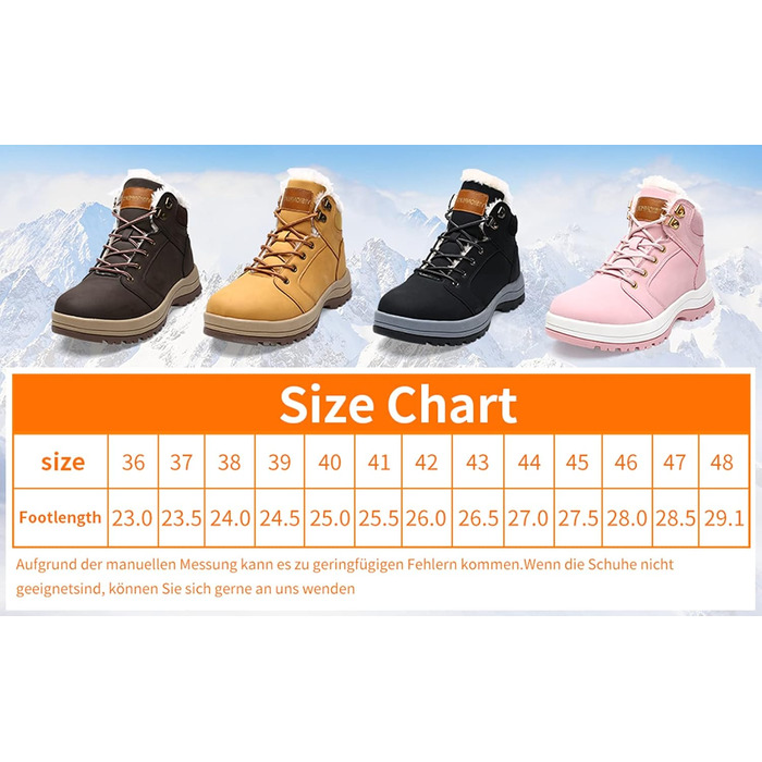 Зимові чоботи Visionreast: водонепроникні трекінгові чоботи для жінок та чоловіків, чорні, 43 EU