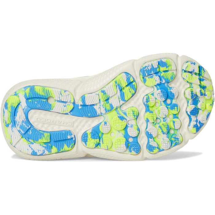 Дитячі кросівки Under Armour Assert 10 для хлопчиків, Pre School, чорно-білі, розмір 10.5 Toddler (110 Summit White High Vis Gelb Blau Atlantis)