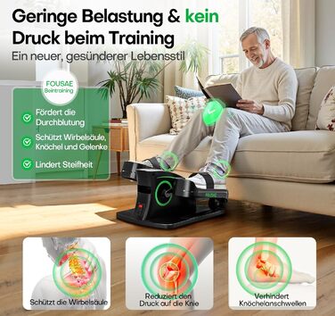 Еліптичний тренажер під стіл, компактний електричний велотренажер для ніг, 15 рівнів швидкості, тихий, для літніх людей