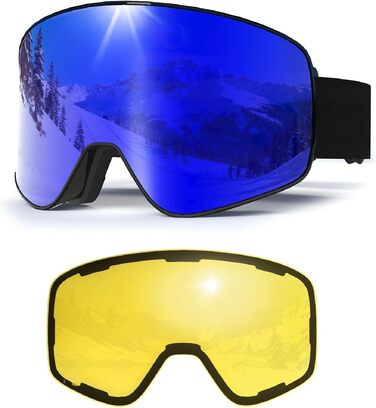 Магнітні гірськолижні окуляри YH212 Unisex зі змінними лінзами (Revo Blue/Чорний, VLT 19%)