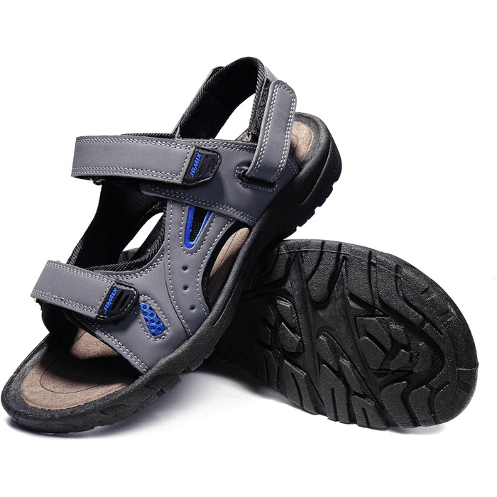 Чоловічі сандалі JOMIX для активного відпочинку та туризму: липучка, сірі, 44 EU