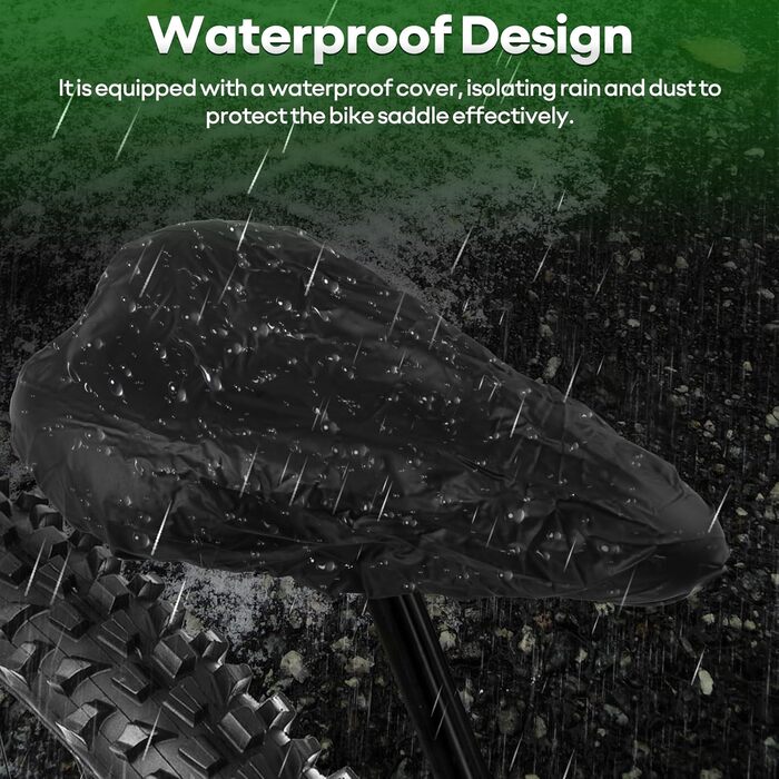 Гелевий велосипедний сідло MSDADA для жінок та чоловіків, водонепроникний, зелений