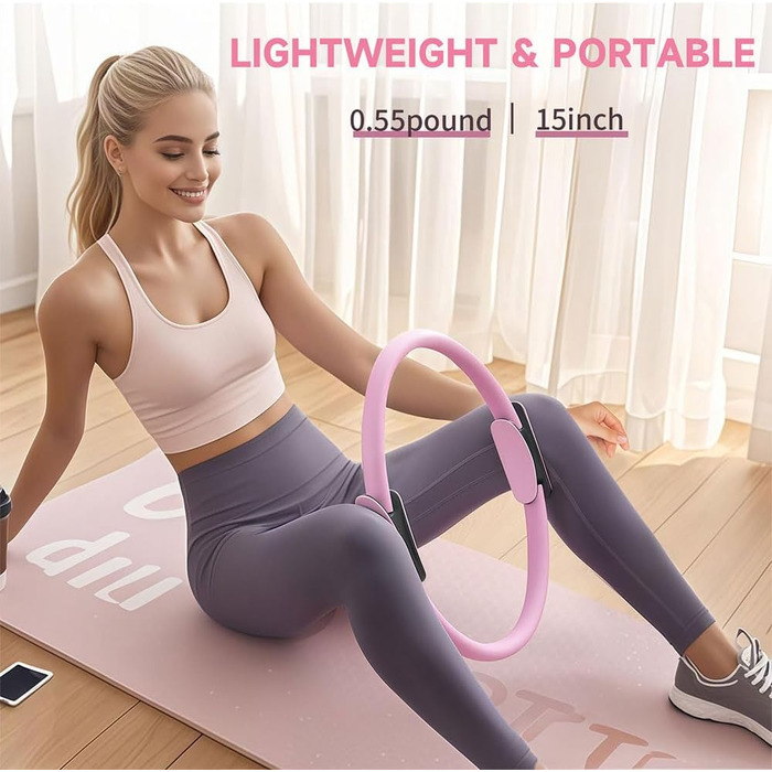 Набір для пілатесу: кільце Magic Circle, еластичні стрічки, м'яч, шкарпетки, тренажер для пресу та гнучкості, чорний