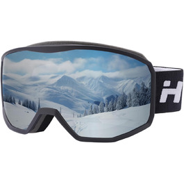Окуляри для сноуборду та гірськолижного спорту Hioutdoor - захист 100% UV, антитуманне покриття, сумісність з шоломом, унісекс, подвійна лінза, вітрозахисні, з м'якими вставками для комфорту