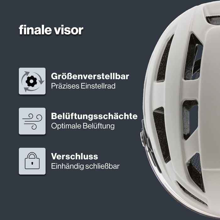 Велосипедний шолом uvex Finale Visor з LED-ліхтарем, універсальний, міський, з візором, для жінок і чоловіків, категорія фільтра 1