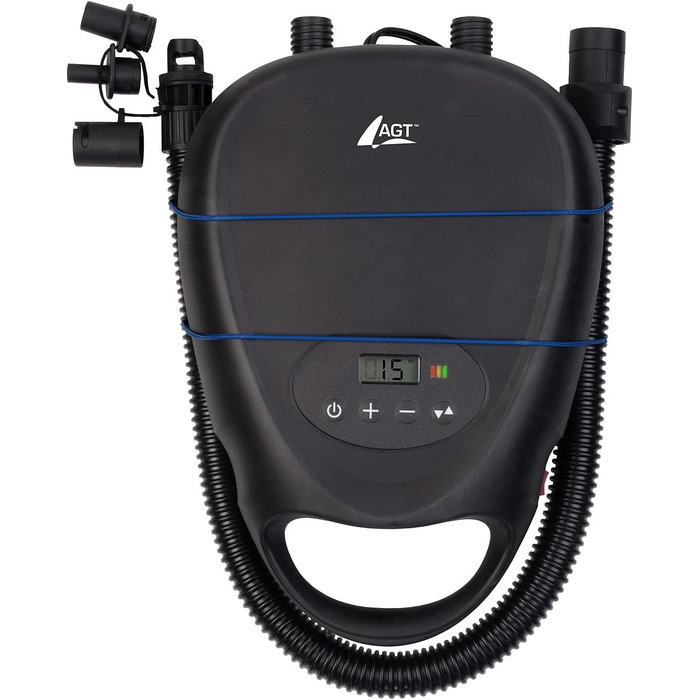 Електрична акумуляторна повітряна помпа для SUP-дошок AGT, 70 л/хв, 12 В, 1,38 бар/20 psi