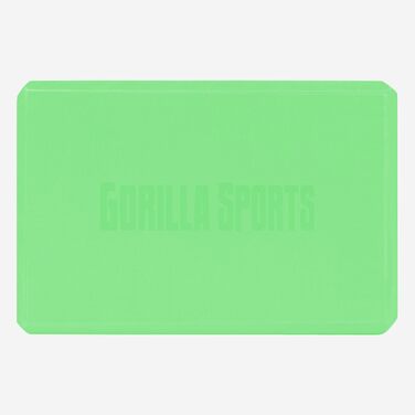 Йога-блок GORILLA SPORTS для йоги та пілатесу, протиковзкий EVA-пінопласт, 23,5 x 15 x 8 см, зелений