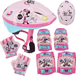 Дитячий комплект захисту для велосипеда Minnie Mouse: шолом 52-56 см, наколінники, налокітники, рукавички, alles-meine.de, для дітей 3-15 років