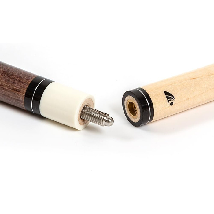 Більярдний кий Riley з ручкою з штучної шкіри, 58 дюймів (147 см), наконечник 13 мм, темне дерев'яне забарвлення, з кейсом