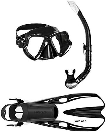 Набір для снорклінгу Mares Wahoo + Volo One, чорний-білий, розмір L/XL (44-47)