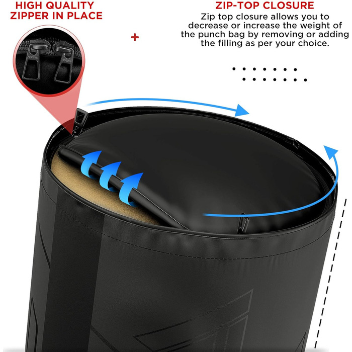 Боксерський мішок RDX 12 кг з рукавичками та мотузкою, 60 см, для дітей, чорний. Ідеально для боксу, кікбоксингу, MMA, муай-тай, карате. Боксерський мішок з натуральної шкіри Maya Hide.