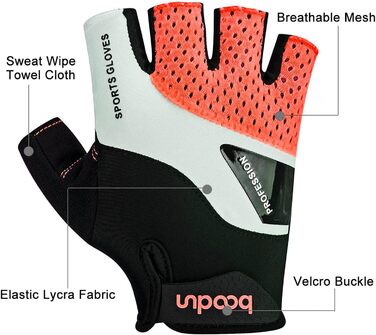 Велосипедні рукавички для чоловіків та жінок, напівпальцеві, дихаючі, антиковзні - помаранчевий, розмір M