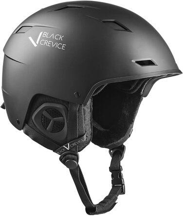 Чорний гірськолижний шолом GERLOS I з вентиляцією для чоловіків та жінок | Унісекс, регульований, з тримачем для маски | Розмір S (51-53 см)