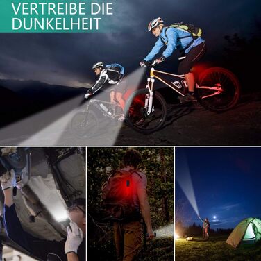 Набір LED-велофаро для велосипеда з покажчиками поворотів, сертифікований за стандартом STVZO, USB-зарядка, фара та задній ліхтар (10/20/40 Lux), водонепроникні