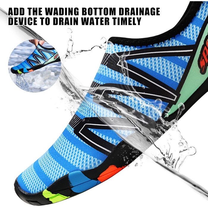 Водні черевики для жінок та чоловіків Tolaler: товсті, неслизькі, швидковисихаючі, міцні та довговічні для пляжу, подорожей, плавання (36 EU, A 01)
