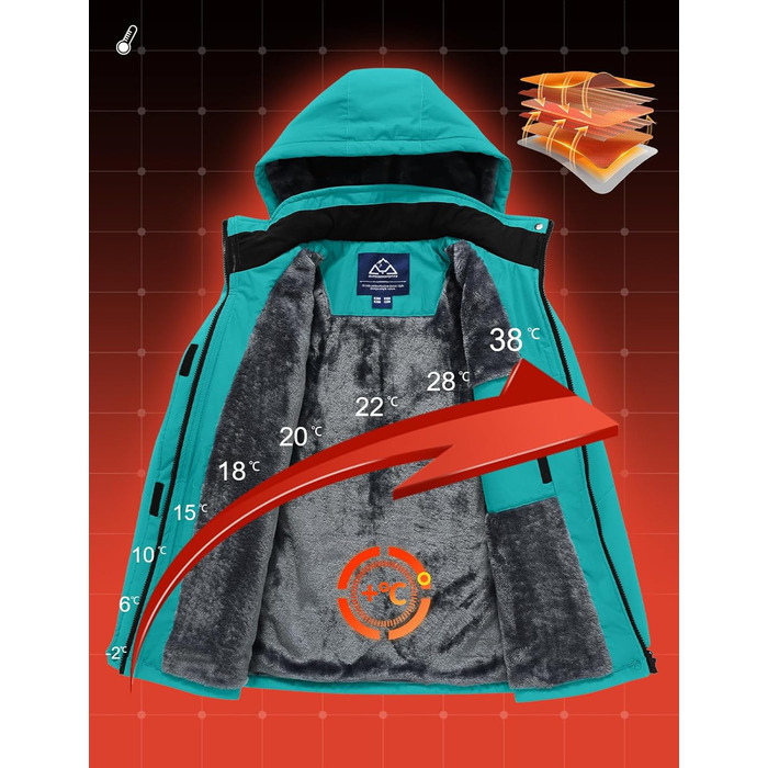 Жіноча зимова куртка для активного відпочинку Windstopper® Softshell, водонепроникна, з підкладкою з флісу, синього кольору, з капюшоном