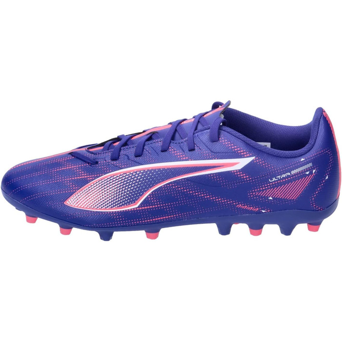 Кросівки футбольні PUMA Ultra 5 Play Mg для гри на твердих поверхнях, 43 EU, Lapis Lazuli/Puma White/Sunset Glow