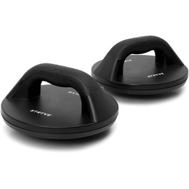 STRYVE Push-Up 360 – обертові упори для віджимань, універсальні, протиковзкі, знімний елемент, для інтенсивного тренування всього тіла, 360° обертання, чорні