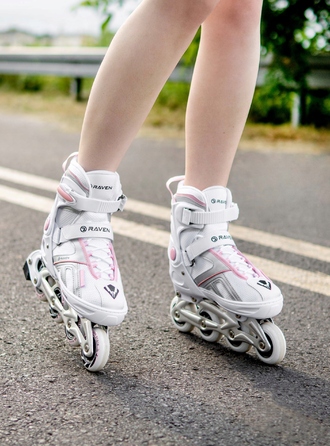 Регульовані ролики RAVEN Pulse White/Pink (розмір 37-40)