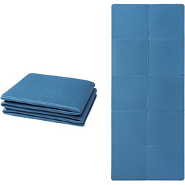 Yogamatte Good Nite: Складана, нековзна, портативна фітнес-мат для йоги, пілатесу, спорту та подорожей, 183 x 61 x 0.6 см, колір морський