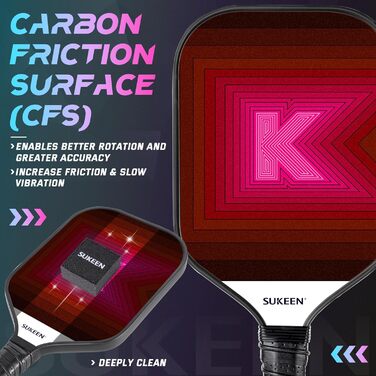 Набір ракет для піклболу Sukeen: 2 ракетки з фібергласовою поверхнею, для чоловіків та жінок, рожево-червоний колір