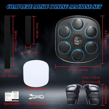 Розумна музична боксерська машина (оновлена версія), настінна Bluetooth музична груша з рукавичками для дорослих і дітей, для дому та приміщень