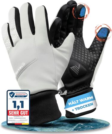 Велосипедні рукавички MIVELO для чоловіків та жінок - водонепроникні з Ergo-Pad, сумісні з сенсорними екранами, зимові та перехідні рукавички, світловідбиваючі, розмір XL