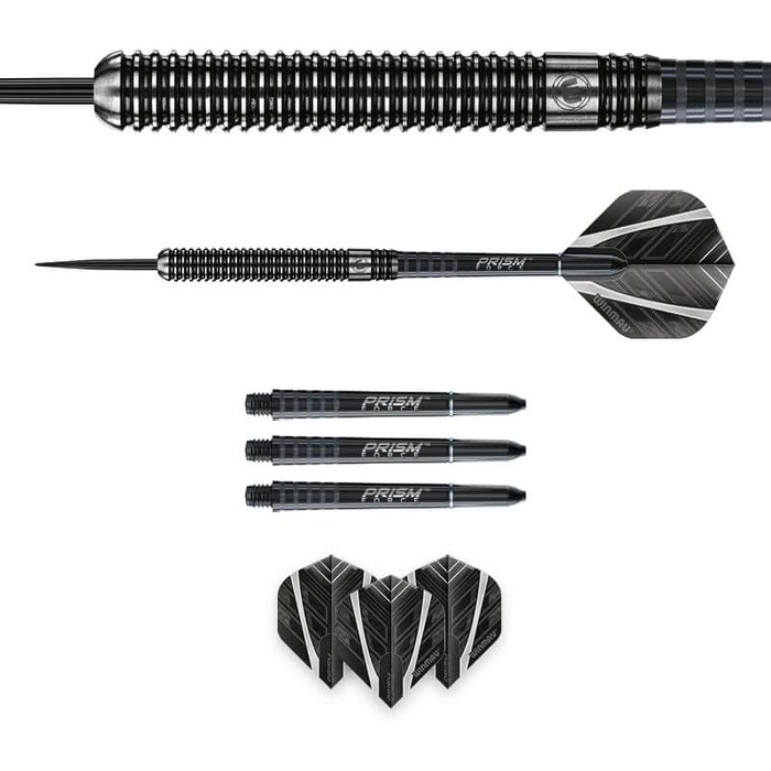 Дартс WINMAU Blackout професійний, сталевий наконечник, вольфрам, з оперенням та хвостовиками