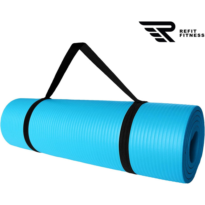 Килимок для йоги та пілатесу Gymnastikmatte Profi 190x60 см, 10-15 мм, NBR, з ременем та сумкою - антиковзкий килимок для спорту