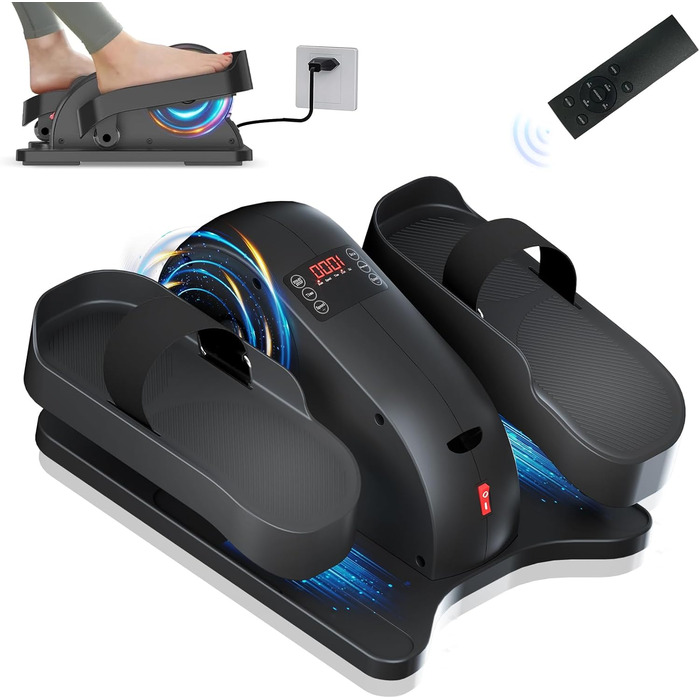 Електричний крострейнер для дому: міні-еліптичний тренажер з пультом, дисплеєм, 12 швидкостей. Підходить для людей похилого віку та дорослих