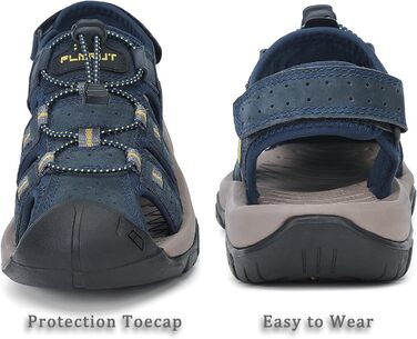 Чоловічі сандалі FLARUT для туризму та відпочинку на природі, шкіряні трекінгові сандалі, сині, 42 EU