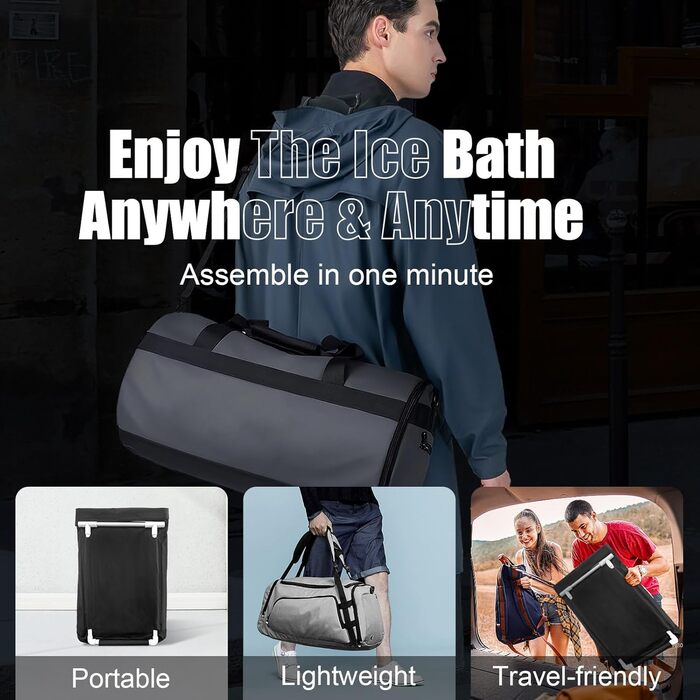 Ванна для криотерапії CalmMax Ovale - 450 л, переносний бак для холодної води, 5 шарів, 105 см, для спортсменів