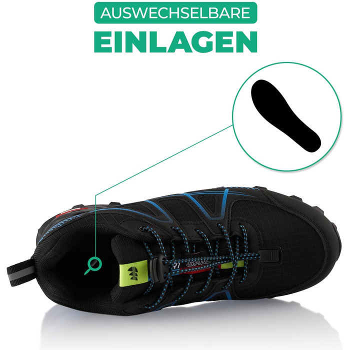 Трекінгові черевики для жінок та чоловіків, туристичні, для хайкінгу та трейлраннінгу, дихаючі, кольори: чорний, синій, блакитний, розмір 43 EU