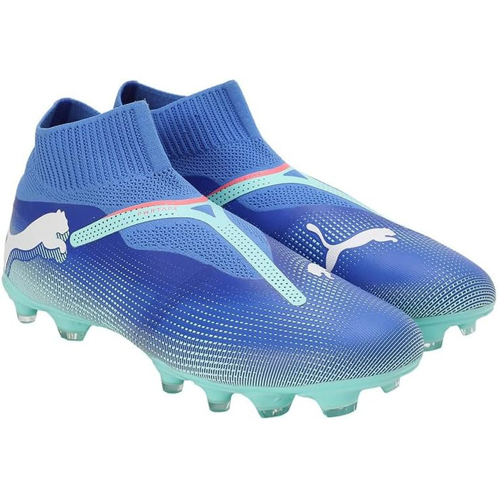 Кросівки футбольні PUMA Future 7 Match+ Ll Fg/Ag (42.5 EU, Bluemazing Puma White Electric Peppermint)