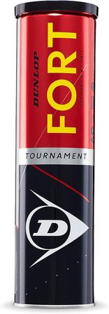 Тенісні м'ячі Dunlop Fort Tournament для ґрунтових, твердих та трав'яних кортів, 4 шт у банці + напульсник