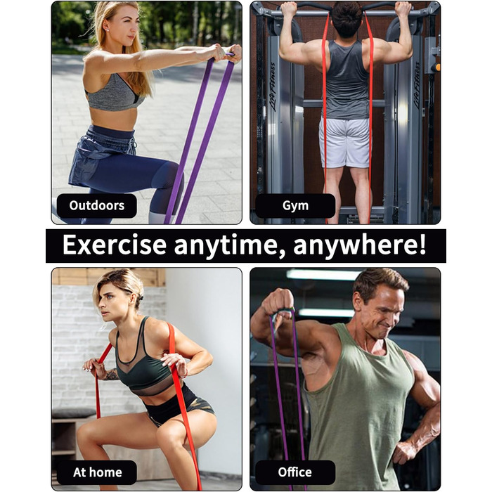 Набір еластичних стрічок FAOKZE для фітнесу, йоги та силових тренувань (5 шт. різних кольорів)