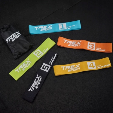 Набір фітнес-резинок Trex Sport, багатоколірні, 33 см, 5 шт., 2,5-25 кг