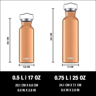 SIGG Алюмінієва пляшка для напоїв 0,75 л, оригінал, сертифікована кліматично нейтральна, підходить для газованих напоїв, не протікає, легка, BPA-free, мідна