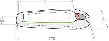 Сплячий мішок VAUDE Sioux 800, 220 см, 1500 г, 3-сезонний, дихаючий, для кемпінгу, Baltic Sea Left