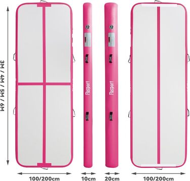 FBSPORT Airtrack Matte - тренувальний килимок для гімнастики, йоги, акробатики, 300x100x20 см