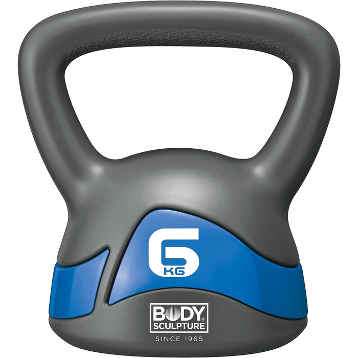 Гантель Kettlebell Body Sculpture BW117, 6 кг, сірий/блакитний
