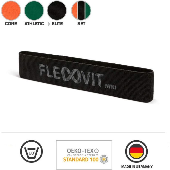 Набір фітнес-стрічок FLEXVIT Mini Band 3 шт. Athlete – еластичні фітнес-резинки для стабілізації, розтягування та мобілізації, різної жорсткості, для початківців і професіоналів