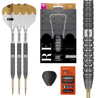 Дарти сталеві Target Darts Redux 90% Tungsten (22G/23G/24G/25G/26G) + пір'я Pro Ultra Nr. 6 + стержні Pro Grip + інструмент для ремонту