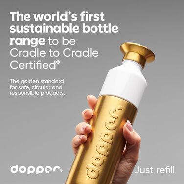 Пляшка для води Dopper Steel з нержавіючої сталі 350/490/800 мл, 1.1 л — BPA-free, герметична спортивна пляшка для спорту, офісу та активного відпочинку